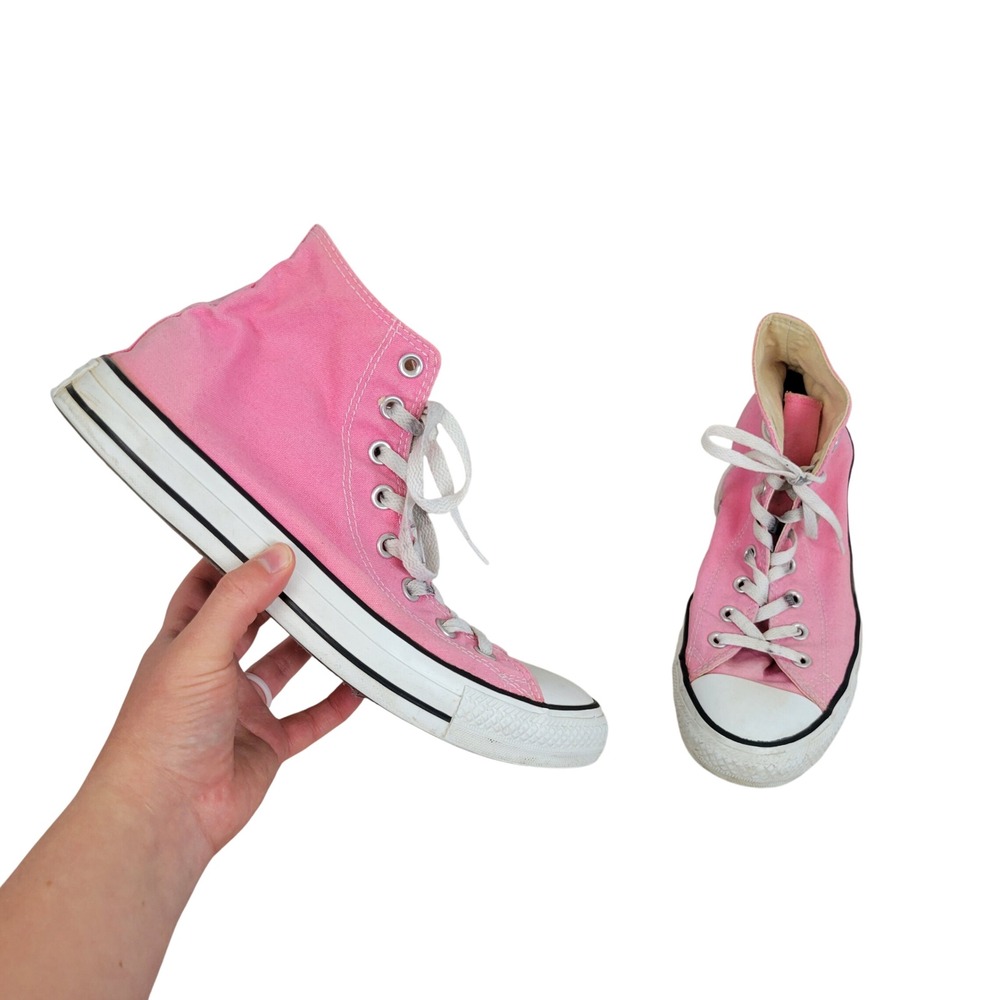 Converse High Tops Sneakers Pink Size Men's 9 Women's 11‎ Tennis Shoes